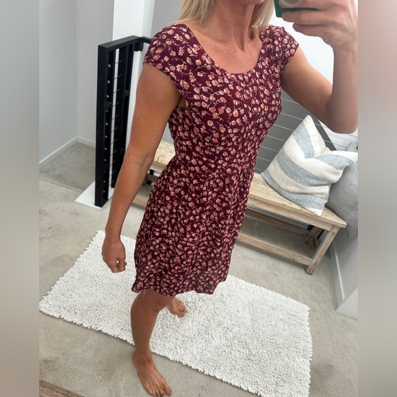 Flynn Skye red & pink floral boho festival mini dress summer vacation formal 1 - Picture 5 of 13